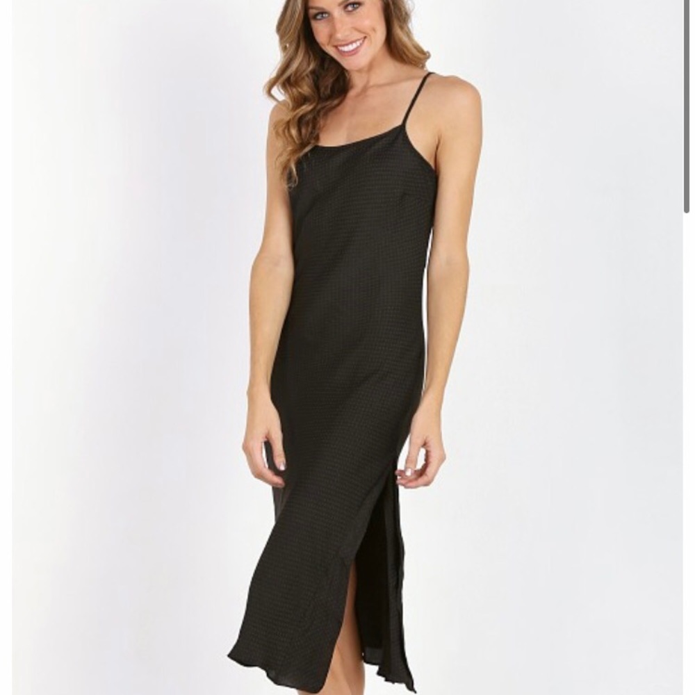 Cali Dreaming moss green slip midi dress size M